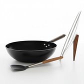 Wok en acier au carbone Souped Up Recipes pour cuisinières électriques, à induction et à gaz (couvercle, spatule et guide vidéo d'utilisation inclus Wok en acier au carbone Souped Up Recipes pour cuisinières électriques, à induction et à gaz (couvercle, spatule et guide vidéo d'utilisation inclus