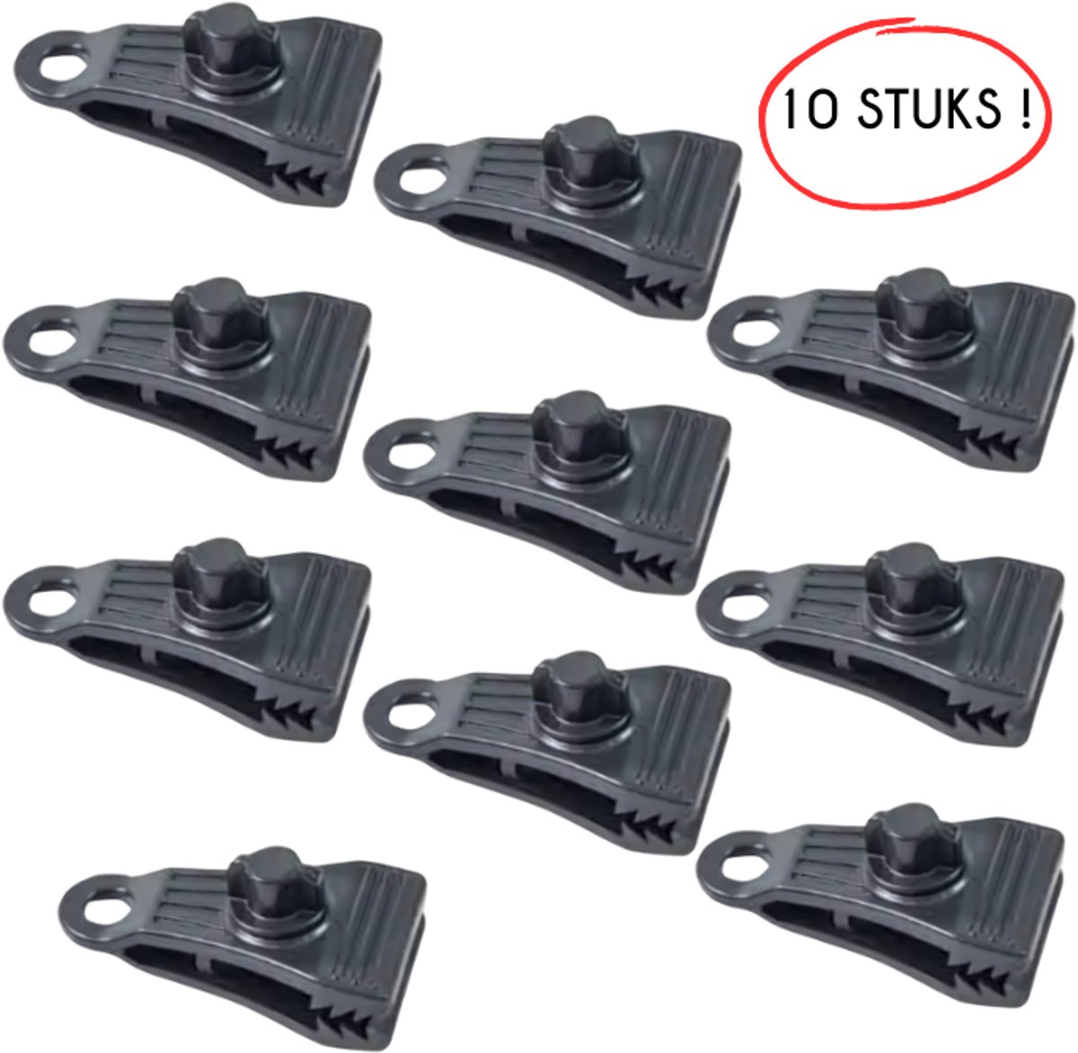 S4D® - Heavy Duty Zeilklemmen - Doekklem - Zeilbinders - 10 STUKS - Extra Breed Voor Een Sterkere Bevestiging