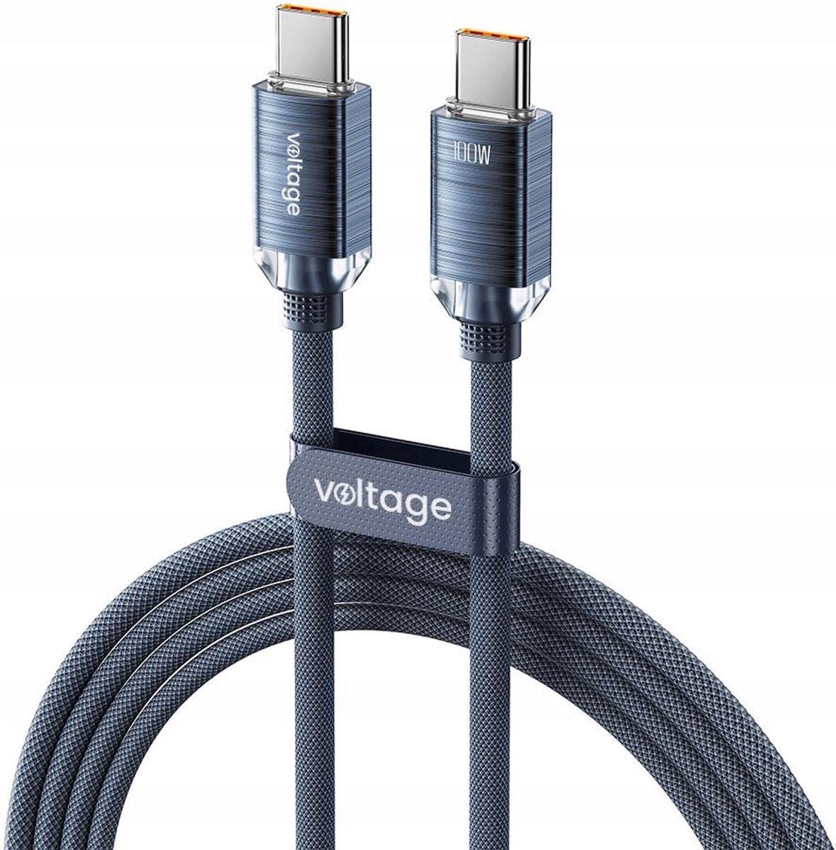 PureCrystal USB-C naar USB-C Kabel 100W PD 100cm Blauw