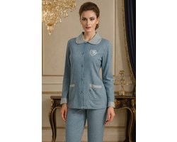 exclusieve Pyjama - dames pyjama -winter - roze , blauw of blauw indien voorkeur mail ons - maat L/XL - 4 SEIZOEN - hartjes en bolletjes - effen broek - exclusieve pyjama !!!!!!!!