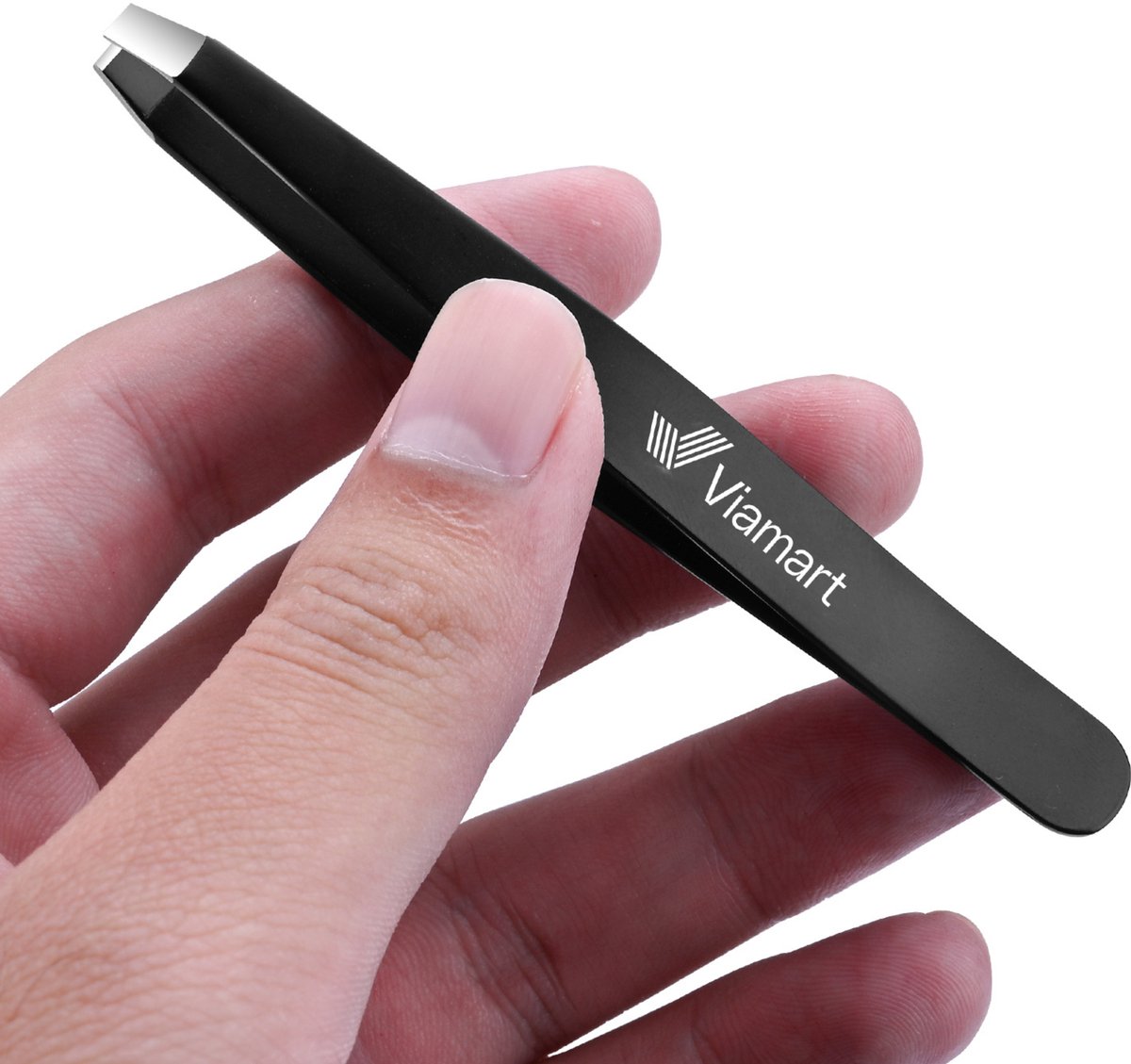 Viamart® Premium Line - Professioneel Epileer Pincet – Eyebrow Tweezer – Inclusief Etui – RVS – Voor Perfecte Wenkbrauwen – Zwart