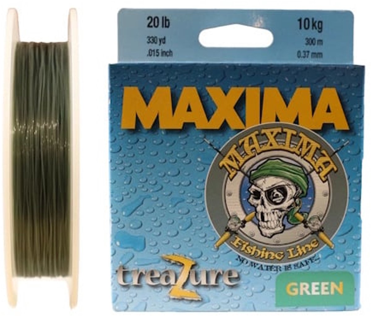 Maxima Maxima Treazure Green Monofilament Vislijn â€“ 200 meter 0.25MM / 9LB (4.08KG)