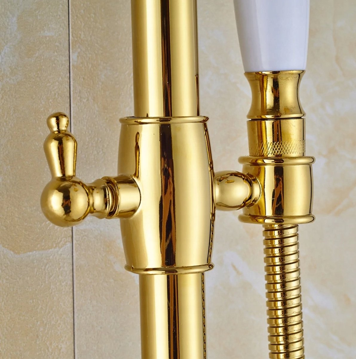 Doucheset Goud met Regendouche, Handdouche en Kraan