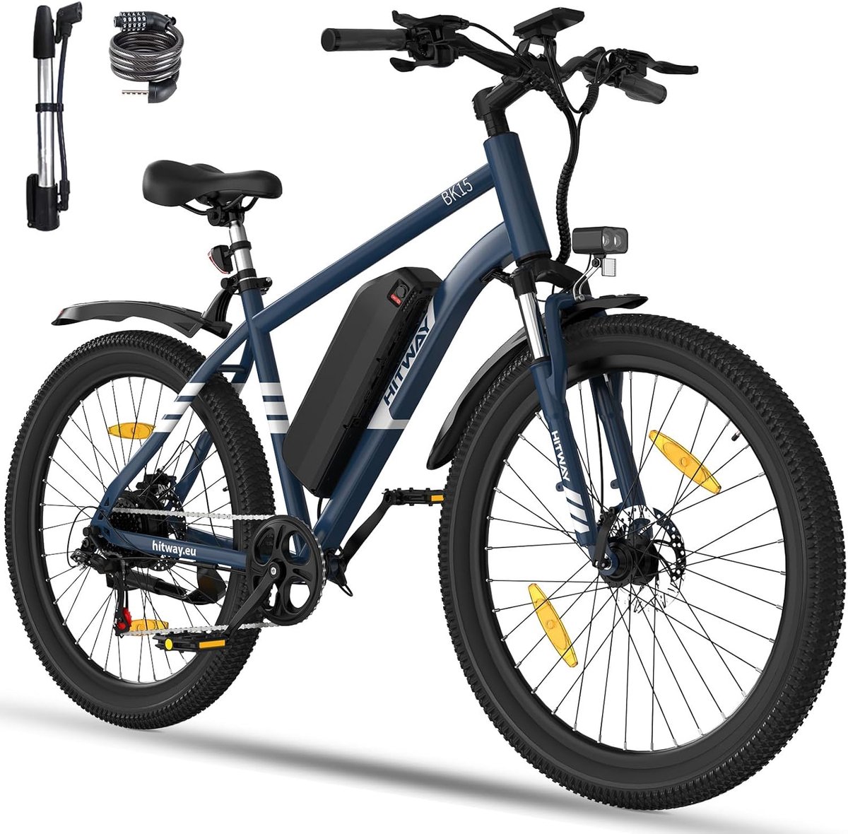 Hitway BK15 Elektrische Fiets | E-bike met Afneembare Accu | 26 Inch | 250W Motor | 11.2Ah | Blauw