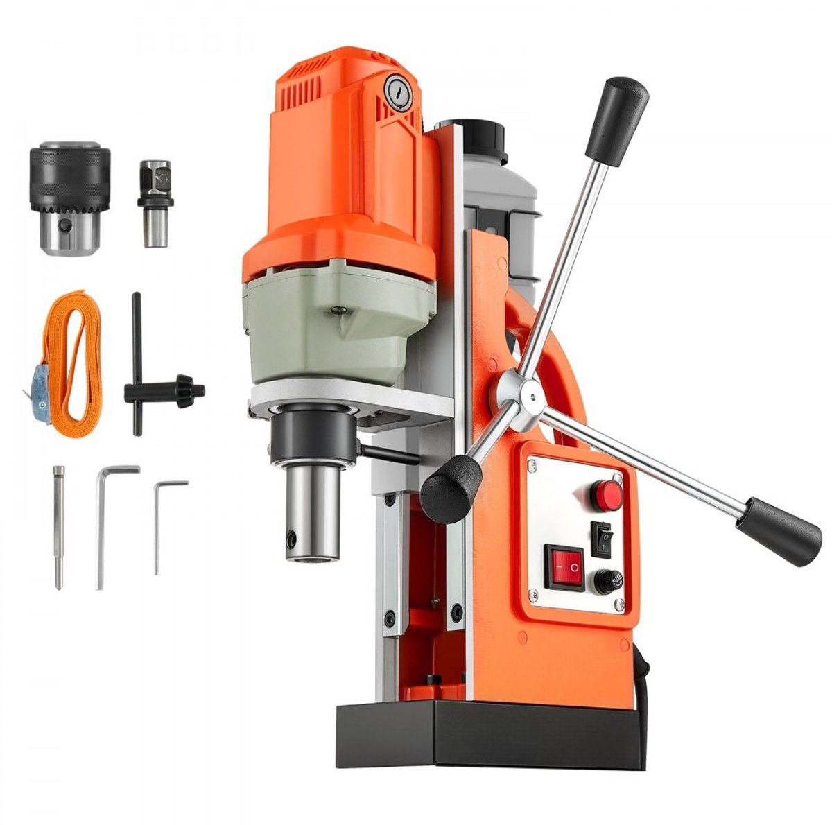 Magneetboormachine - Kernboormachine - Vermogen 1200 W - Boordiameter 38 mm - Magneetkracht 10.000 N - Toerental 900 rpm - Weldon-as - Koelsysteem