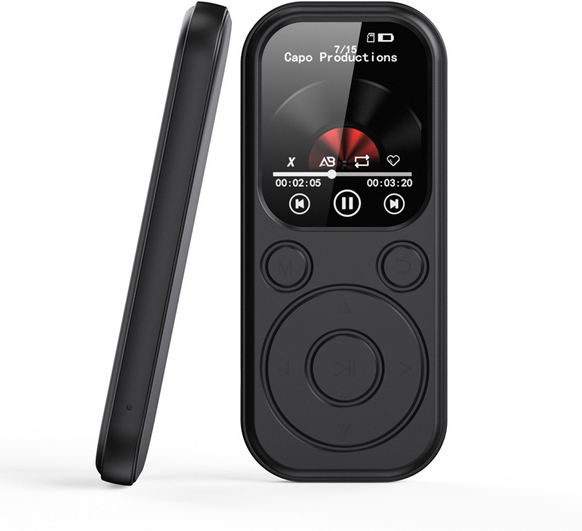 Ynkkvre -MP3-speler -met Bluetooth 5.4, draagbare muziekspeler met HiFi-geluidskwaliteit en FM-radio, Bluetooth MP3-speler met 500 mAh batterijcapaciteit, geschikt voor sport en reizen - 64 GB
