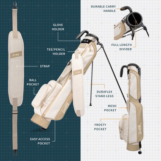 Sunday Golf Loma Standbag 2024 - Beige — afbeelding 2