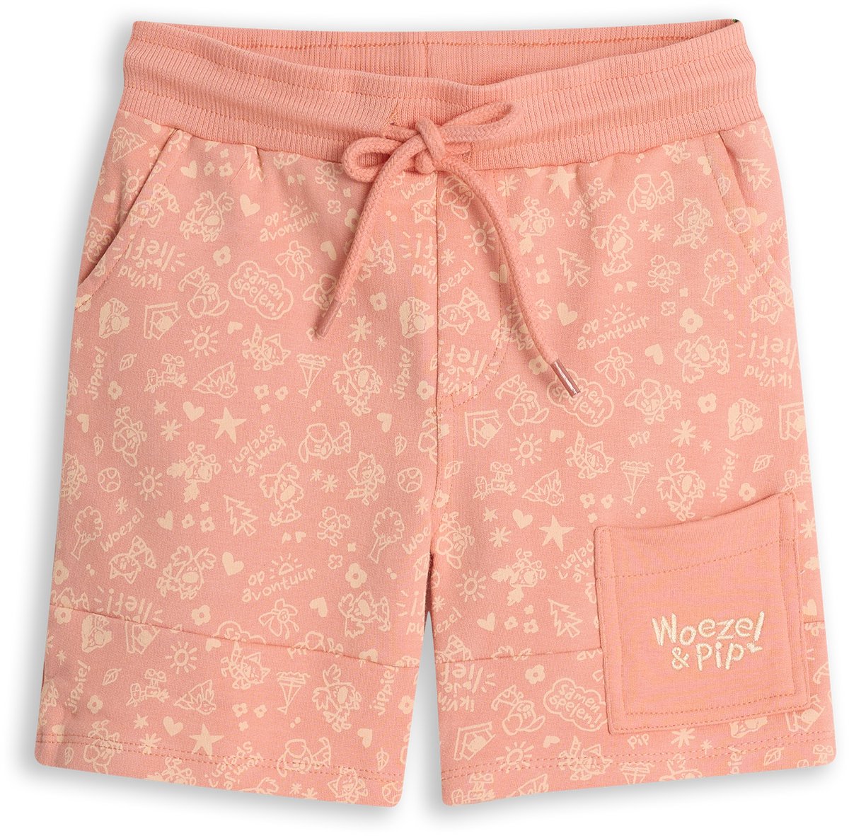 Woezel & Pip Korte Broek Jongens Short - Blooming Dahlia - Maat 110/116
