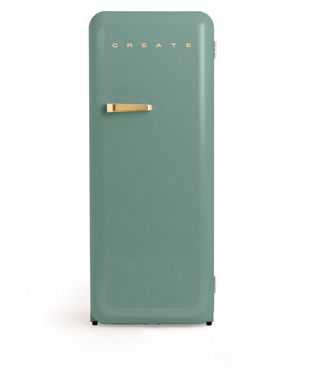 CREATE - Koelkast in retrostijl - Sage - Handvat Goud - FRIDGE RETRO 281L