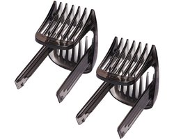 2-stuks Haartrimmer geleidekam - Haartrimmer positioneerder - Haartrimmer kam accessoires - Haartrimmer accessoires - Elektrische haartrimmer - 1-7mm - Geschikt voor elektrische haartrimmers, Philips HC9450 HC9490 HC7460 HC9452 - Zwart