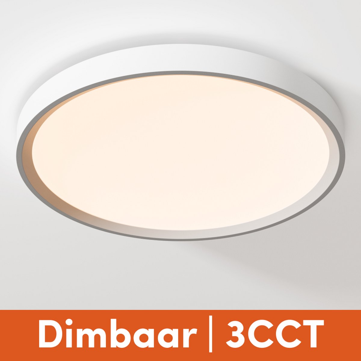 Nolt Plafondlamp Dimbaar - Badkamerverlichting - Plafonniere Lamp - 3CCT Badkamerlamp - 24W - ⌀ 30cm - Wit