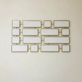 Wandspiegel - Quadrados - mat gouden rand - 160 x 100cm - verticaal of horizontaal op te hangen