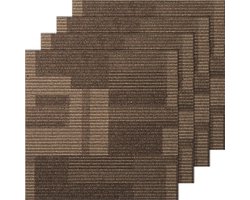 Tapijttegels Vloerbedekking - 61 x 61 cm - Met Geïntegreerde Onderlaag - Zacht Gevoerd - Eenvoudig Zelf Te Leggen - Set 24 Stuks - Voor Slaapkamer & Woonkamer - Gemengd Bruin