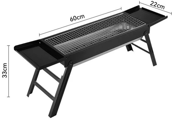 Benelux Select Draagbare Bbq - Opvouwbare Bbq - Meeneem Bbq - Inklapbaar - Zijtafels En Draagriem - Grill oppervlakte 56 x 23 cm van Merkloos — afbeelding 4