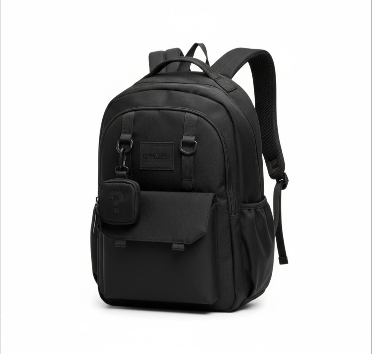 TK-S Rugzak, Zwart en Ruim, 30 Liter, 17,3 inch laptop, drankflesvak. (50x30x20cm)