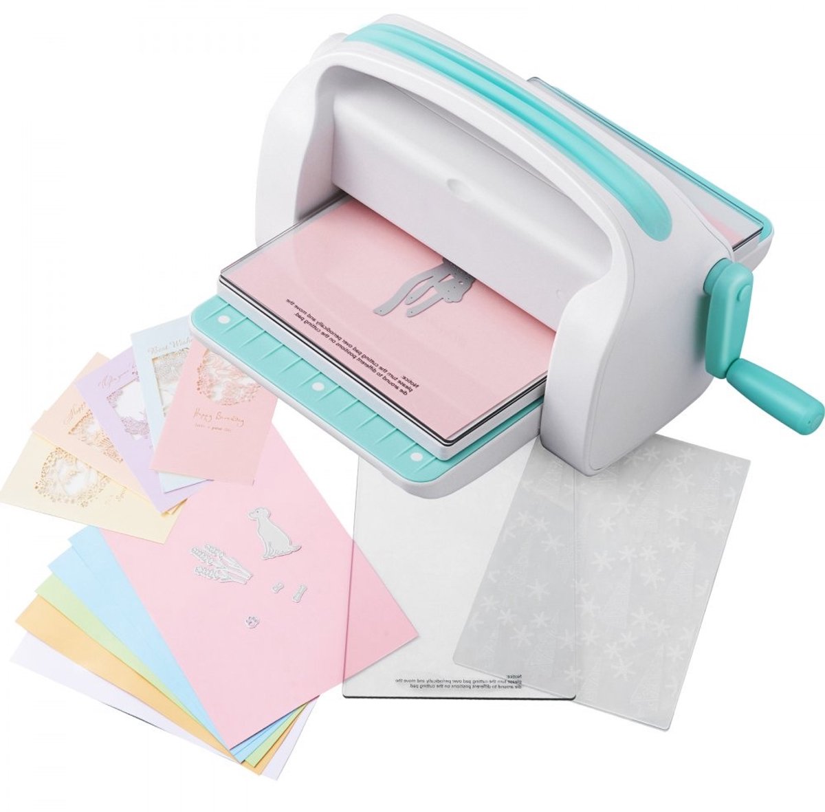 Stans- en embossingmachine - Starterset - Handmatig - Openingsbreedte 22,6 cm - Geschikt voor A4 - Voor scrapbooking, kaarten en uitnodigingen - Huisdecoratie