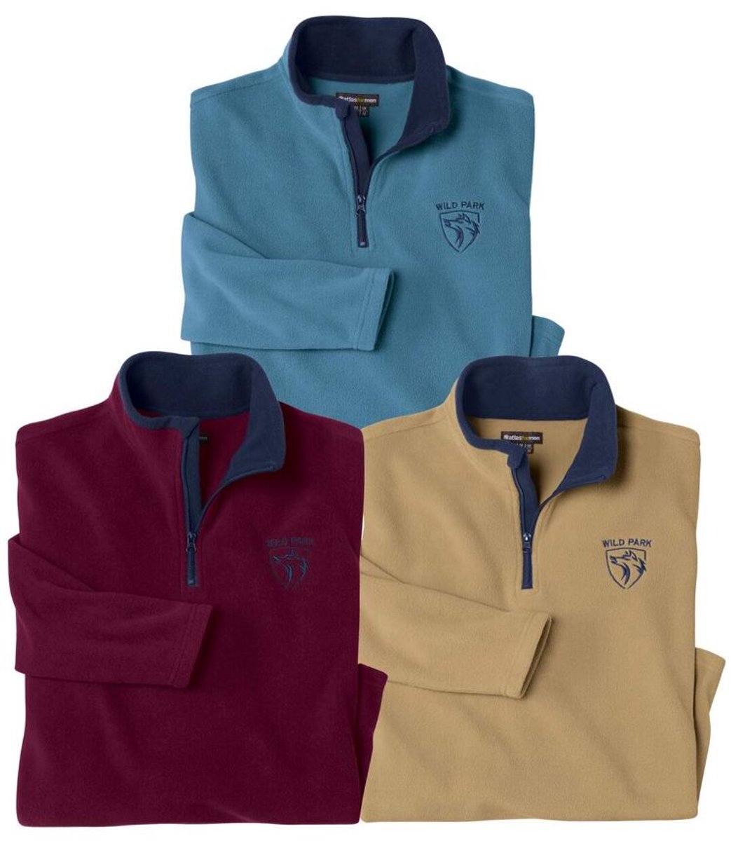 ATLAS FOR MEN - Set van 3 microfleece sweaters - Heren - Verkrijgbaar in grote maten - 3XL