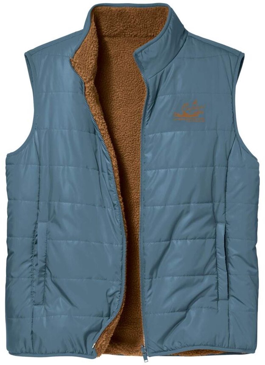 ATLAS FOR MEN - Omkeerbare bodywarmer van twee materialen - Heren - Verkrijgbaar in grote maten - L