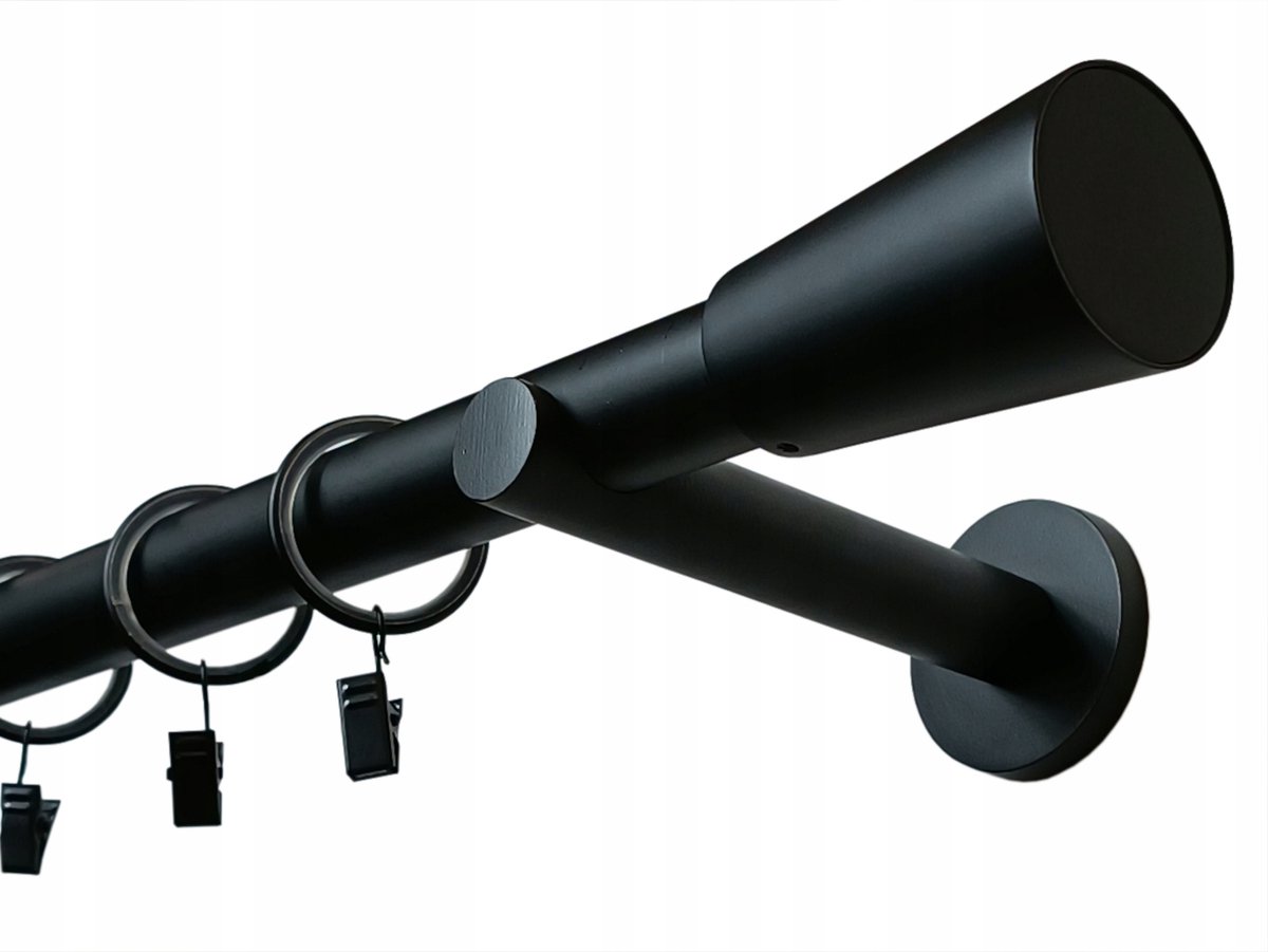 Karnisj Metaal Zwart Mat 25mm 140cm - Keuze Uit 6 Eindstukken