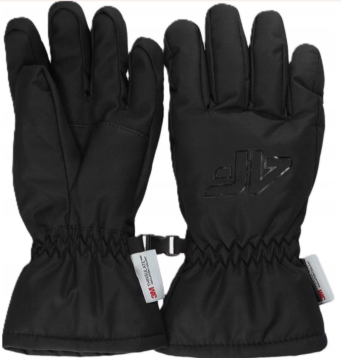 4F Kinderwinterskihandschoenen maat L (146-152 cm) Zwart