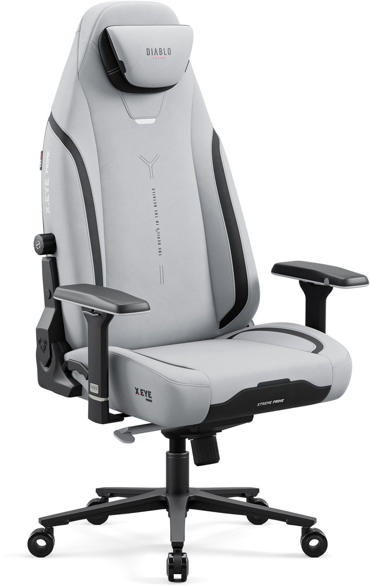 DIABLO CHAIRS - Gaming stoel X-EYE 2.0 - Bureaustoel verstelbaar - Normale maat - Grijs