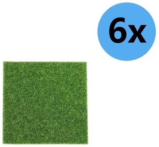 Simuleren van gazon-6 stuks kunstmatig gazon-kunstmatig gazon kussen-micro tuin decoratie-speelgoedhuis decoratie-realistische valse gras tapijt-voor DIY speelgoedhuis tuin en torf micro-15*15cm-Type A
