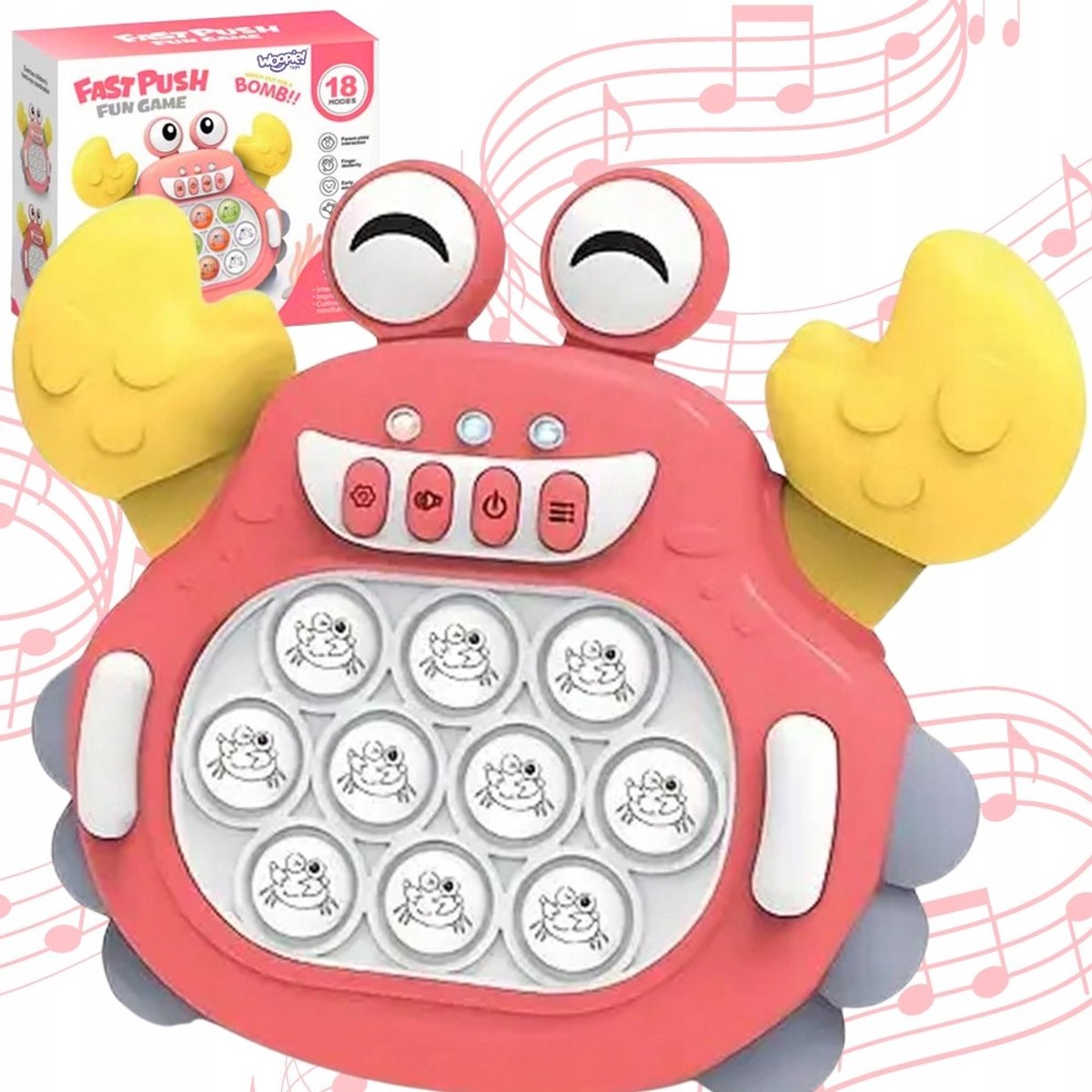 Woopie Interactieve Pop It Krab Spel - Elektronisch, Antistress, 999 niveaus