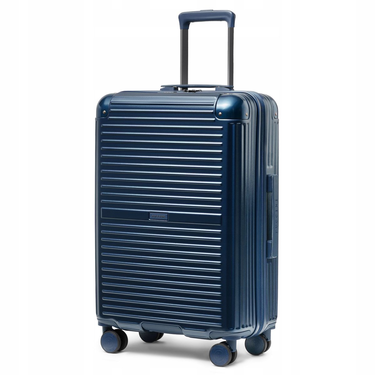 Puccini Dallas Middelgrote Koffer Polycarbonaat Navy Blauw met ALU Hoeken