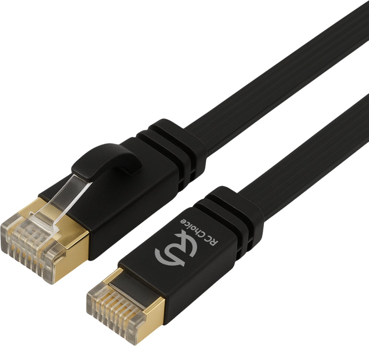 Internetkabel - CAT8 Ethernet Netwerk tot 40Gbps - RJ45 Platte UTP Kabel - Zwart - 1.5 Meter