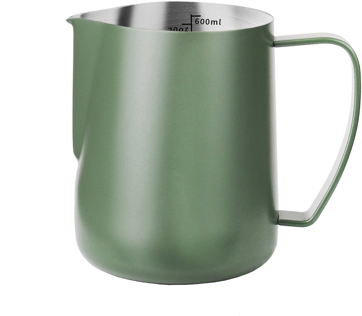 Koffieschuimkan, 400 ml Italiaanse koffieschuimbeker, melkschuimbeker - Legergroen