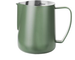 Koffieschuimkan, 400 ml Italiaanse koffieschuimbeker, melkschuimbeker - Legergroen