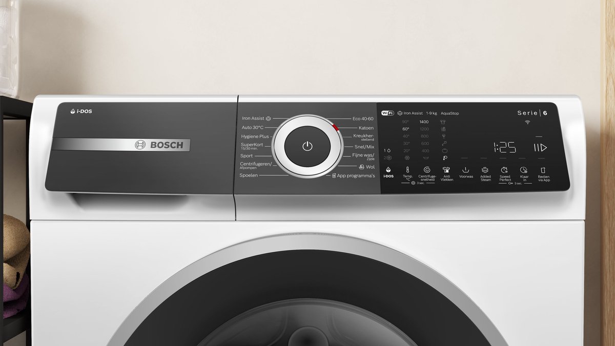 Bosch WGH244A7NL - Serie 6 - Wasmachine met stoom - Energielabel A - 20% - 9 kg - 1400 rpm - Automatische wasmiddeldosering met i-Dos - Iron Assist: vermindert kreukels tot 50% thumbnail 3