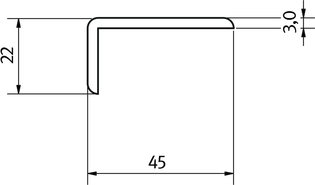 EGGER Decowall Hoekprofiel WL003 Rovigo beton 2400 x 22 x 45mm