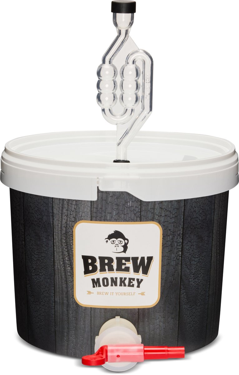 Brew Monkey® Vergistingsemmer 5 Liter - Inclusief Tapkraan en Waterslot - Bierbrouwpakket Tool