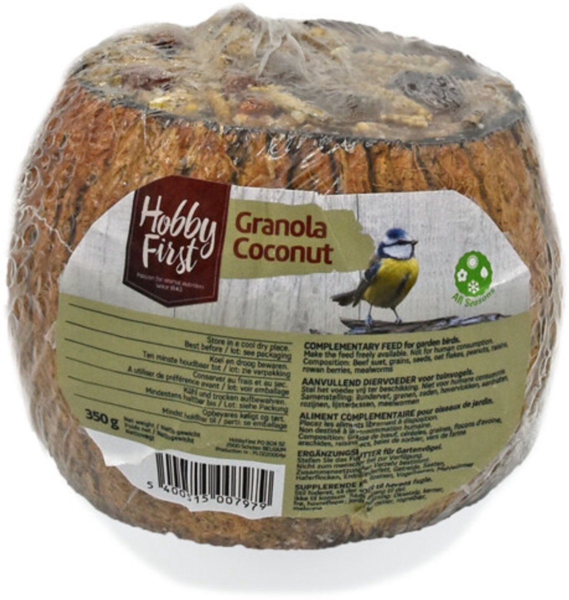 HobbyFirst Wildlife Granola Filled Coconut 350 gr