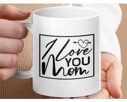 Mok I Love You Mom Design, Mothers Day Gift Mug, Liefdevolle Mama Cadeau, Special Mom Mok, Mama Waardering Mug, Beste Mama Cadeau