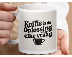 Mok Koffie is de oplossing, Koffie mok, Cadeau voor Koffieliefhebber, grappige mok, Koffie citaat, mok met tekst