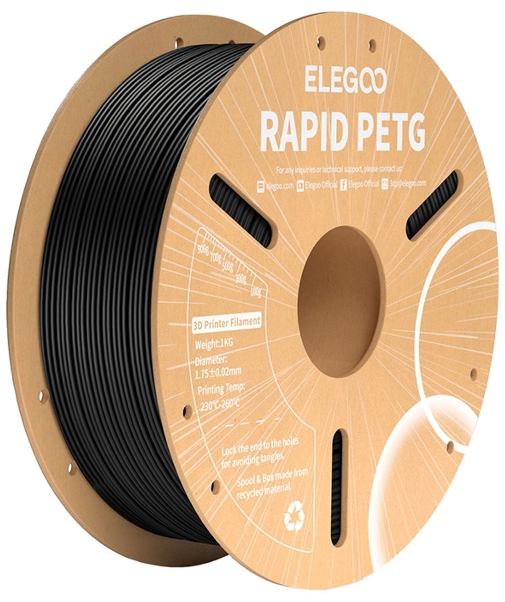 Elegoo Petg Rapid Filament Voor 3D-Printers Voor Zwarte Projecten