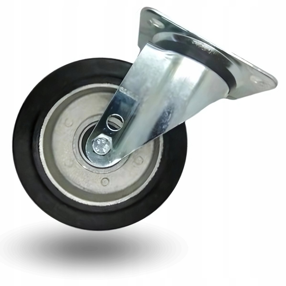 Zwenkbaar wiel 125mm 200kg aluminium rubber, dubbele kogellagers