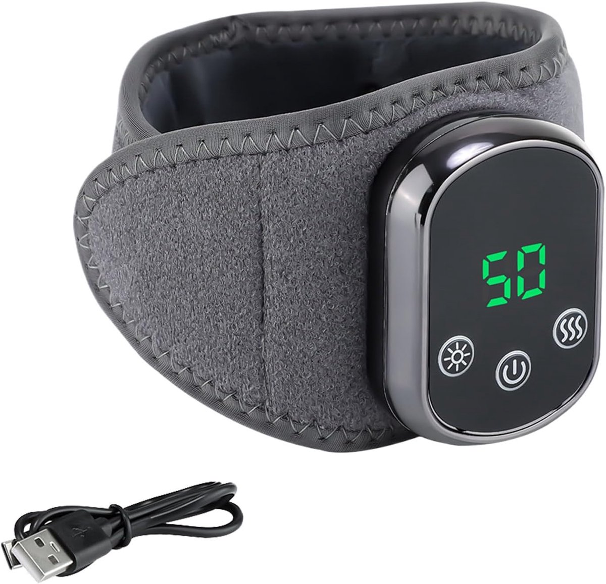 Warmtekussen voor de pols met 3 vibratiestanden - pols- en handondersteuningsband | Geschikt voor mannen, ellebogen, knieën, enkels, armen en benen; ideaal voor sport, workouts, reizen, buitenactiviteiten, fietsen en lezen.