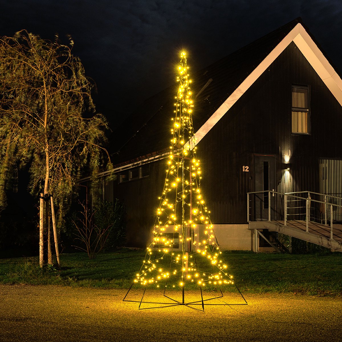 Lumedi All-Floor 360 Led - 3 meter - LED Kerstboom - Incl. Deelbare mast en voet - 360 Warm Wit Led Lampjes - Afstandsbediening - Kerstverlichting voor binnen en buiten