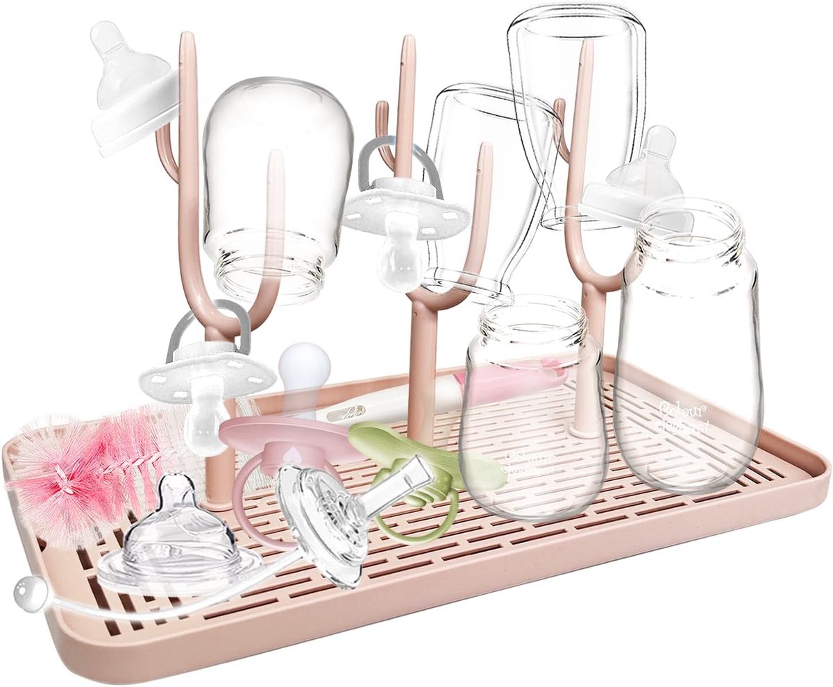 Babyfles Droogrek 31x17 cm - Boomvormig Opbergsysteem met Opschaalbak - Geschikt voor Flessen, Spenen en Fruit - Afneembaar Ontwerp - Grote Capaciteit