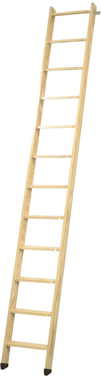 BPS Afneembare Entresol Ladder – Natuurlijk Hout – Tot 2,37 m Vloer tot Vloer Hoogte – Houten Traplader – 150 kg Draagvermogen
