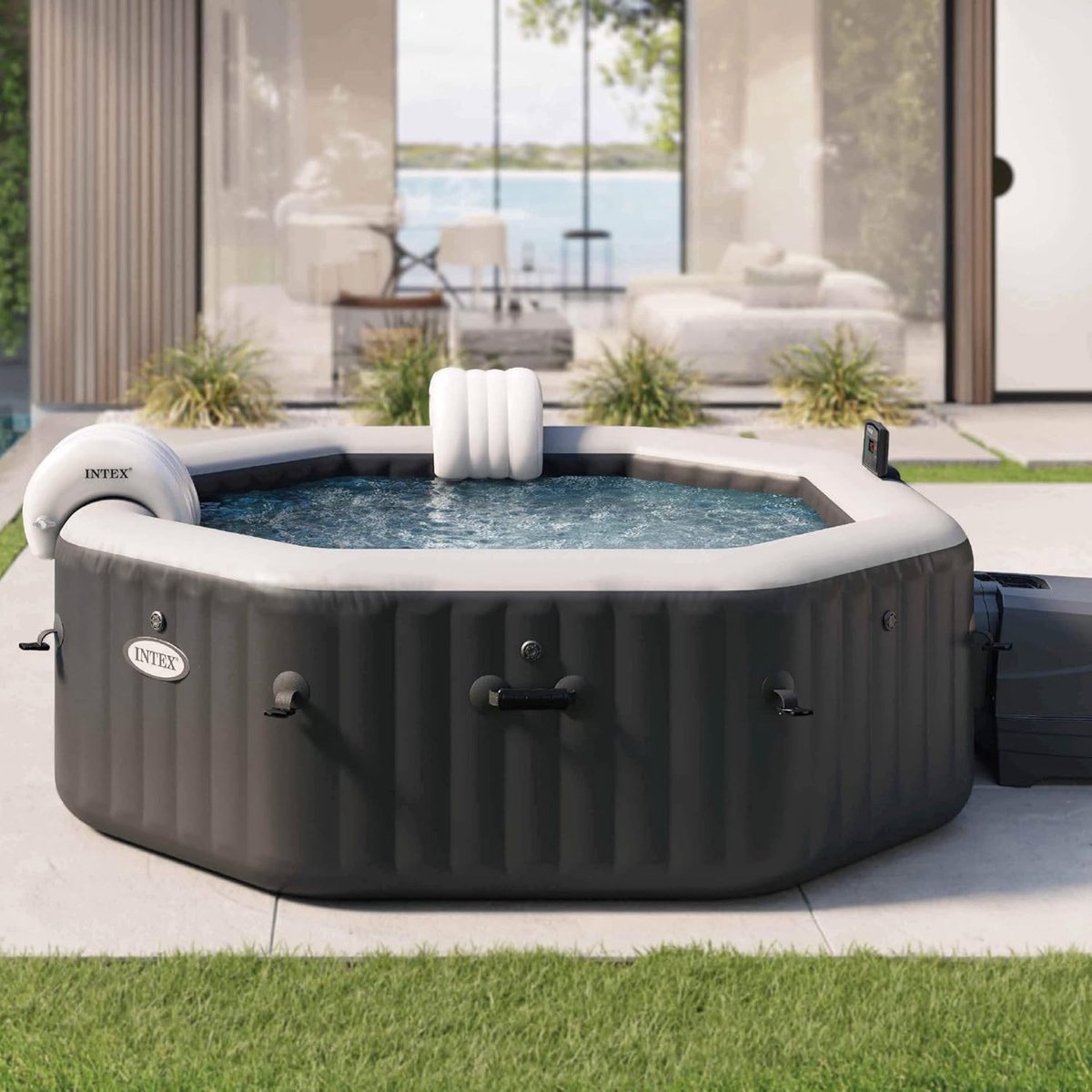 Luxe Opblaasbare Jacuzzi voor 6 Personen met Jets & Bubbels 218x218x71 cm – Premium PureSpa Deluxe Bubbelbad – Duurzame Wellness Spa voor Tuin & Terras – Alta Furniture