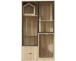 Kattenbakmeubel 90×50×160cm Kattenhuis Kattenbakkast Natuurlijke Kleur MDF Glas Vierlaagse Grote Kattenren Winterbestendig Met Krabpaal En Opbergruimte Voor Kleine Huisdieren Huisdiervriendelijk