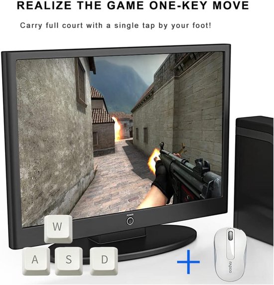 3-Traps USB Voetpedaal voor Gaming en PC - Programmeerbaar met Multimedia Toetsen van Merkloos — afbeelding 5