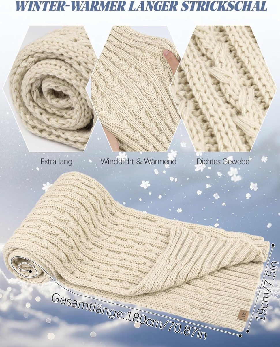 Dames Winter Set 3-in-1 Muts Lange Sjaal En Touchscreen Handschoenen Met Pompon Warm En Zacht Accessoires Voor Koud Weer Wit Cadeau Idee — cadeau in Mode & Accessoires - foto 4