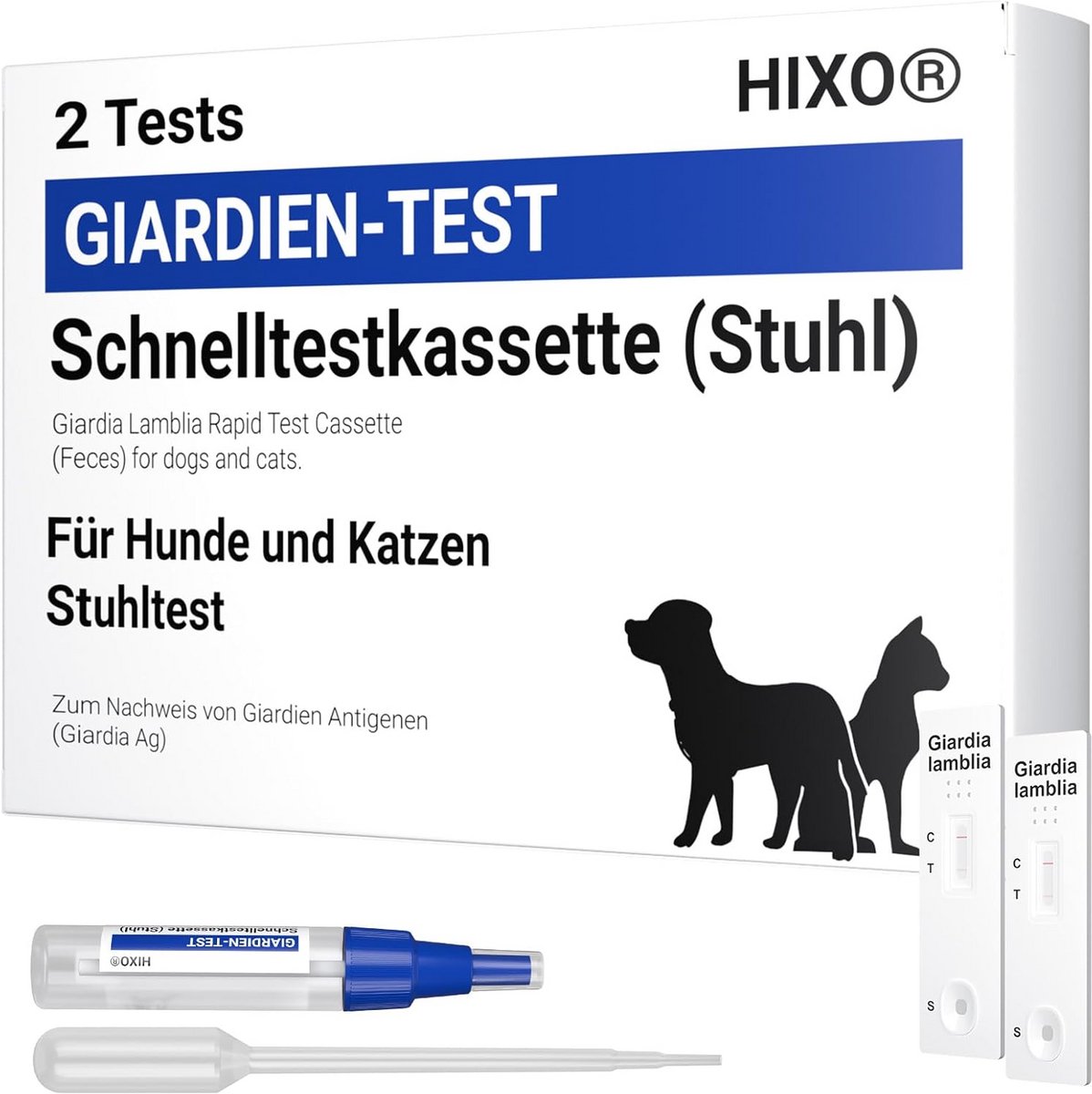 2x Giardia sneltest voor honden en katten bij diarree