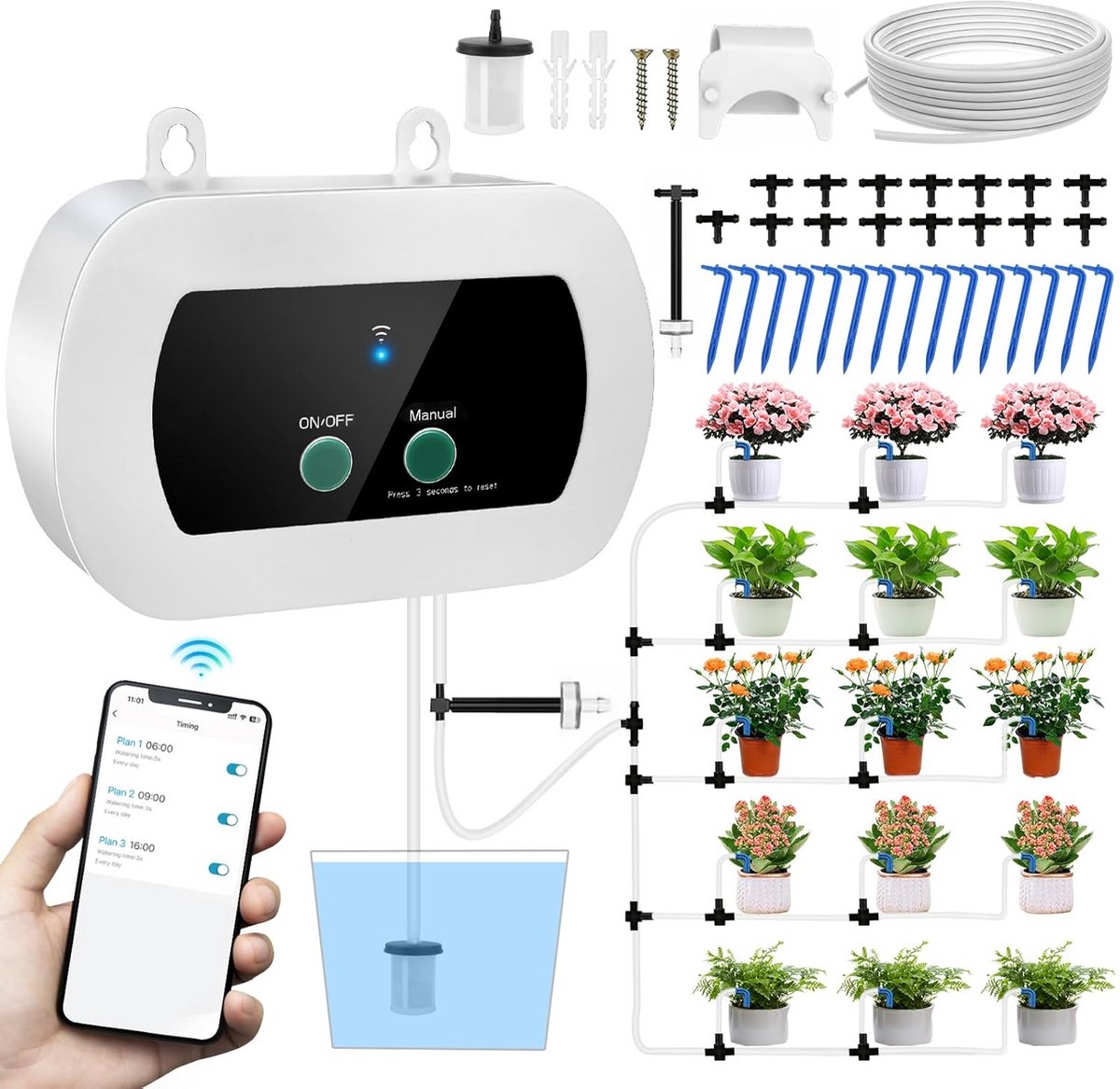 Slim WiFi Irrigatiesysteem met App-Bediening voor Tuin en Balkon