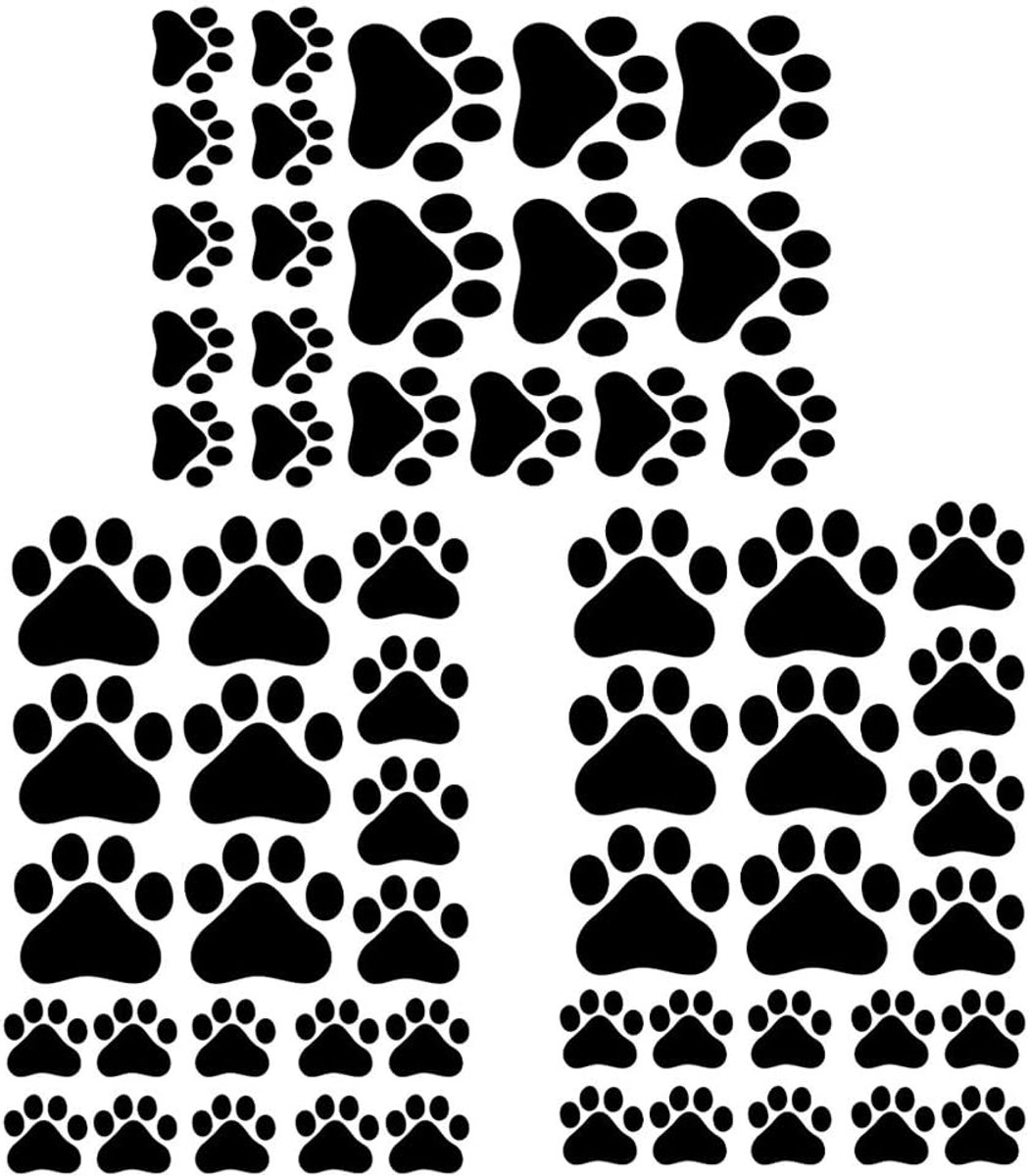 10 stuks - Muursticker met hondenpootafdruk - Leuk dierenpootafdrukpatroon - DIY sticker muurschildering - Geschikt voor huisdecoratie in slaapkamers, speelkamers, woonkamers, kantoren, ramen en deuren - Zwart